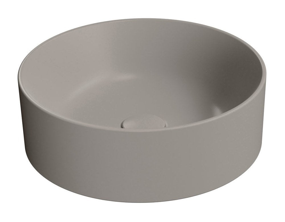 KUBE X Lavoar ceramic pe blat Ø40cm, tortora mat
