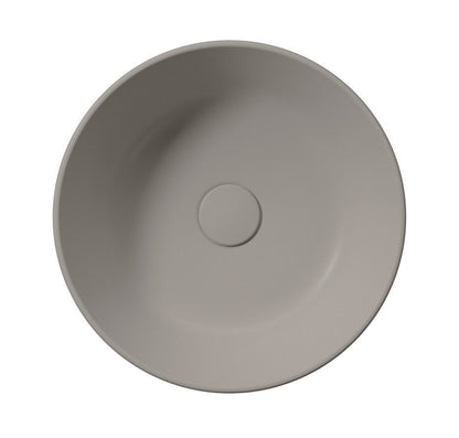 KUBE X Lavoar ceramic pe blat Ø40cm, tortora mat