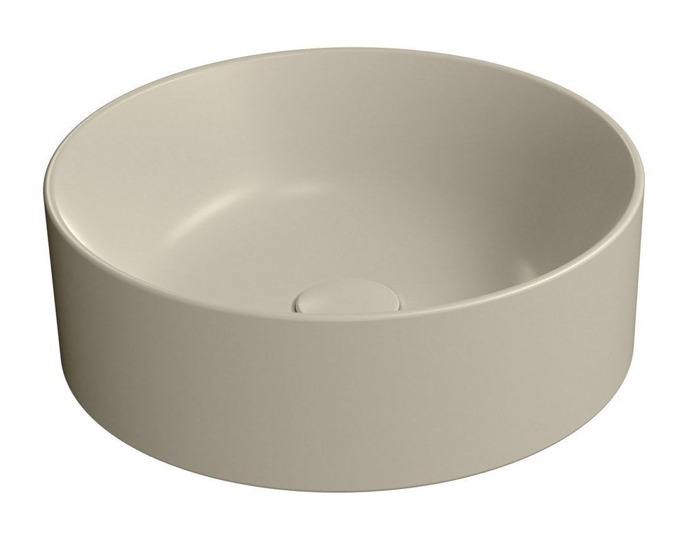 KUBE X Lavoar ceramic pe blat Ø40cm, creta mat