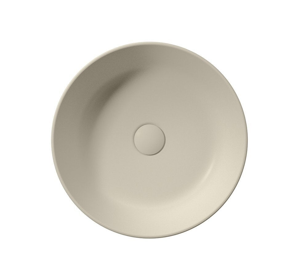 KUBE X Lavoar ceramic pe blat Ø40cm, creta mat