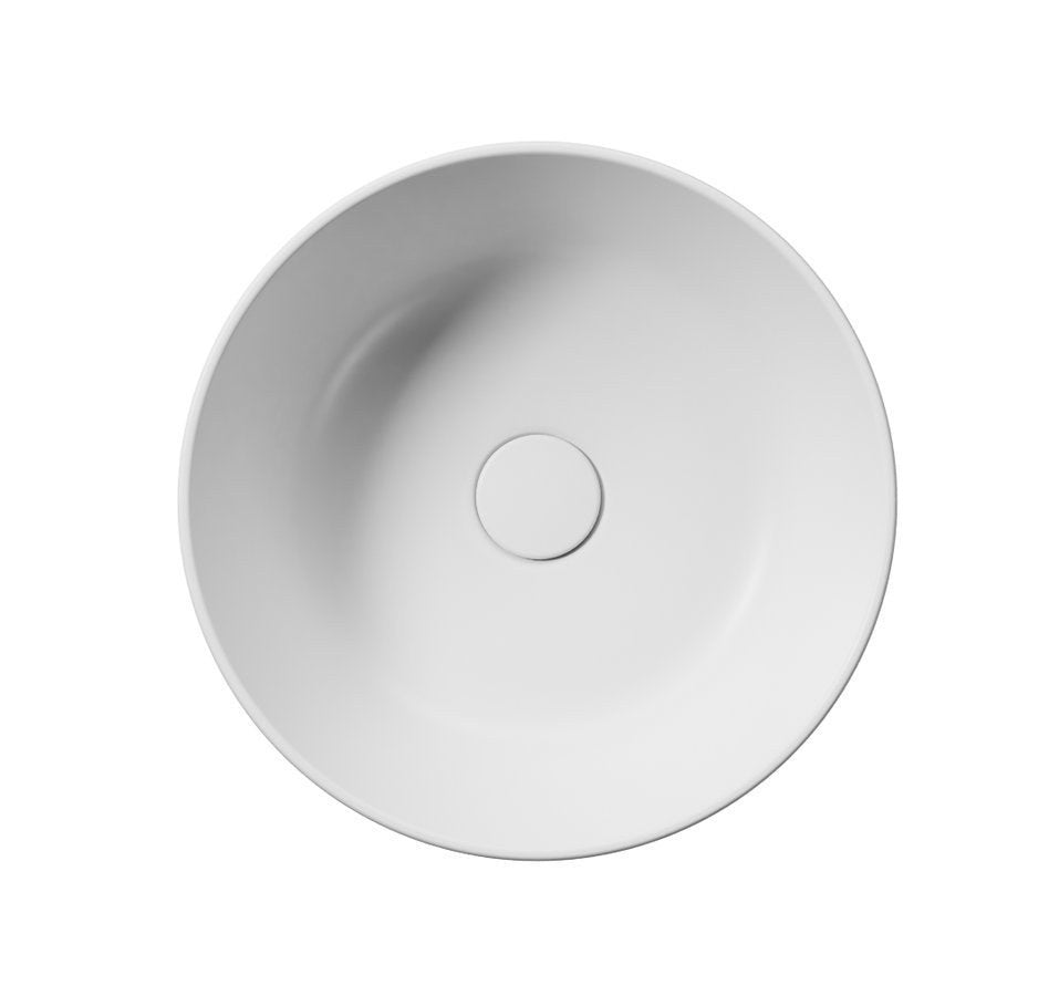 KUBE X Lavoar ceramic pe blat Ø40cm, alb mat