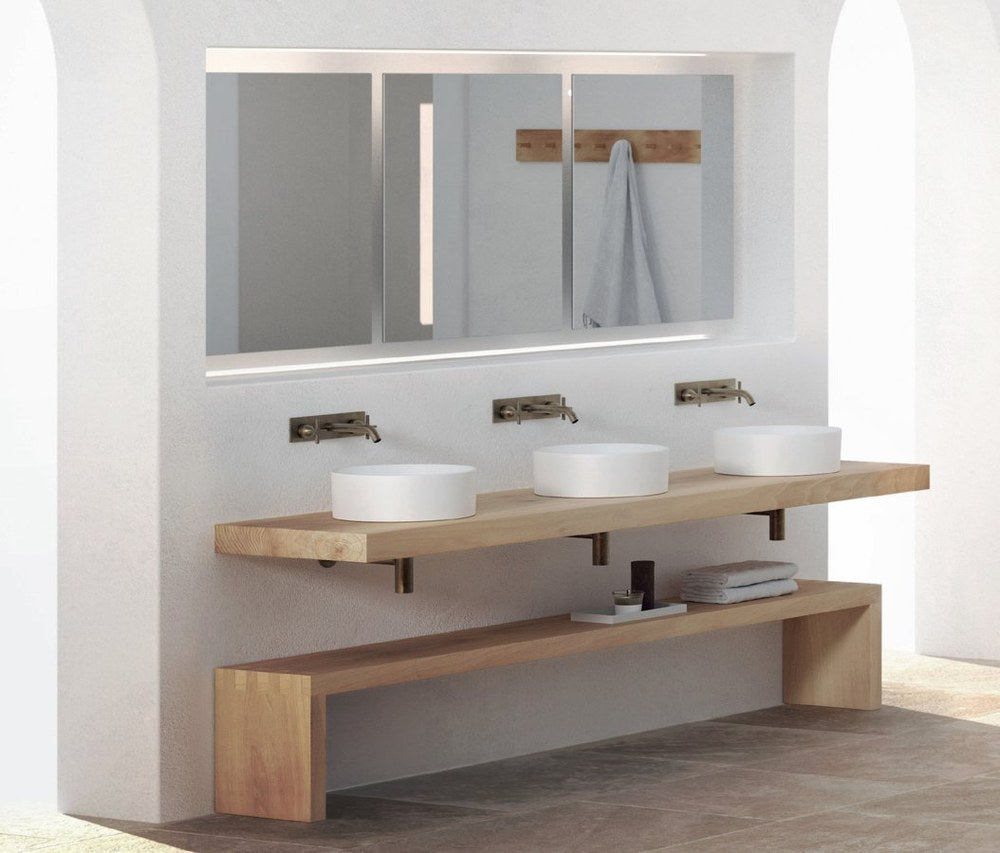 KUBE X Lavoar ceramic pe blat Ø40cm, alb mat