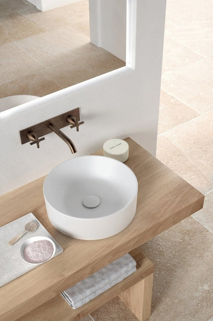 KUBE X Lavoar ceramic pe blat Ø40cm, alb mat
