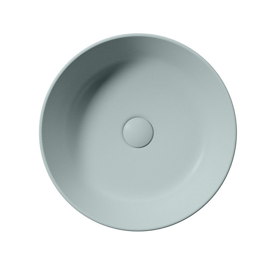 KUBE X Lavoar ceramic pe blat Ø40cm, ghiaccio mat