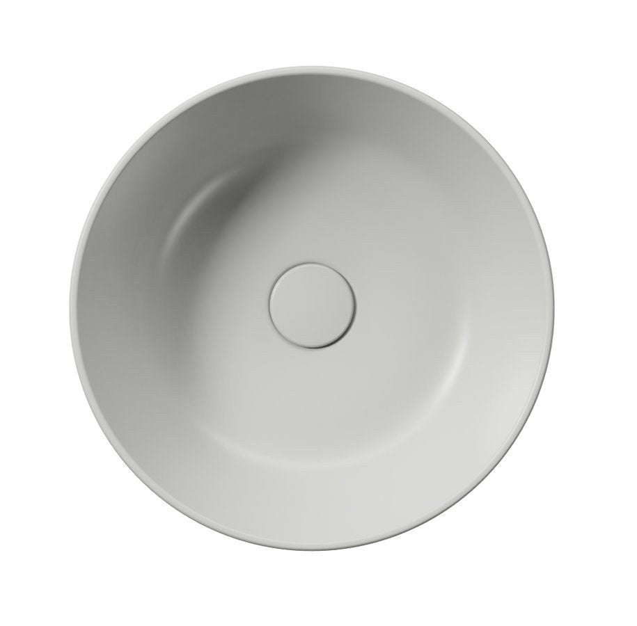 KUBE X Lavoar ceramic pe blat, Ø40cm, cenere mat