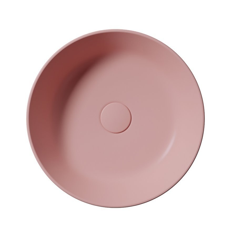 KUBE X Lavoar ceramic pe blat, Ø40cm, blush mat
