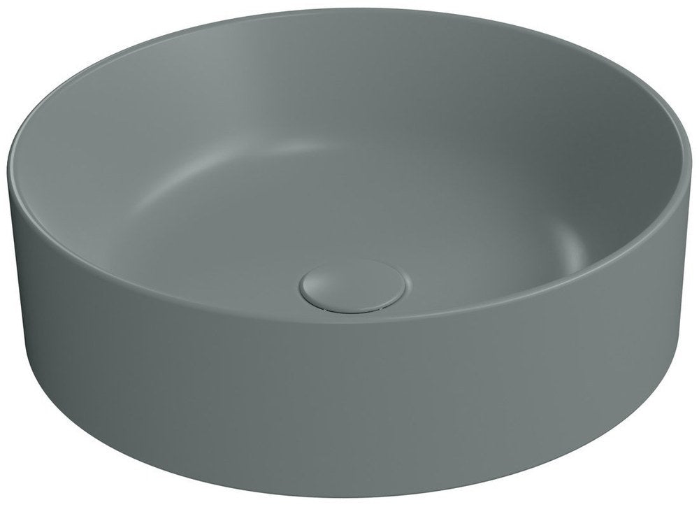 KUBE X Lavoar ceramic pe blat, Ø45cm, agave mat