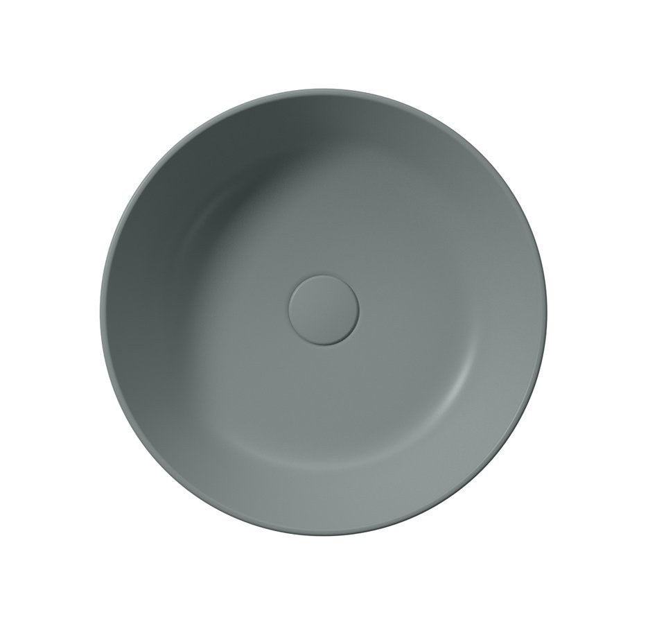 KUBE X Lavoar ceramic pe blat, Ø45cm, agave mat