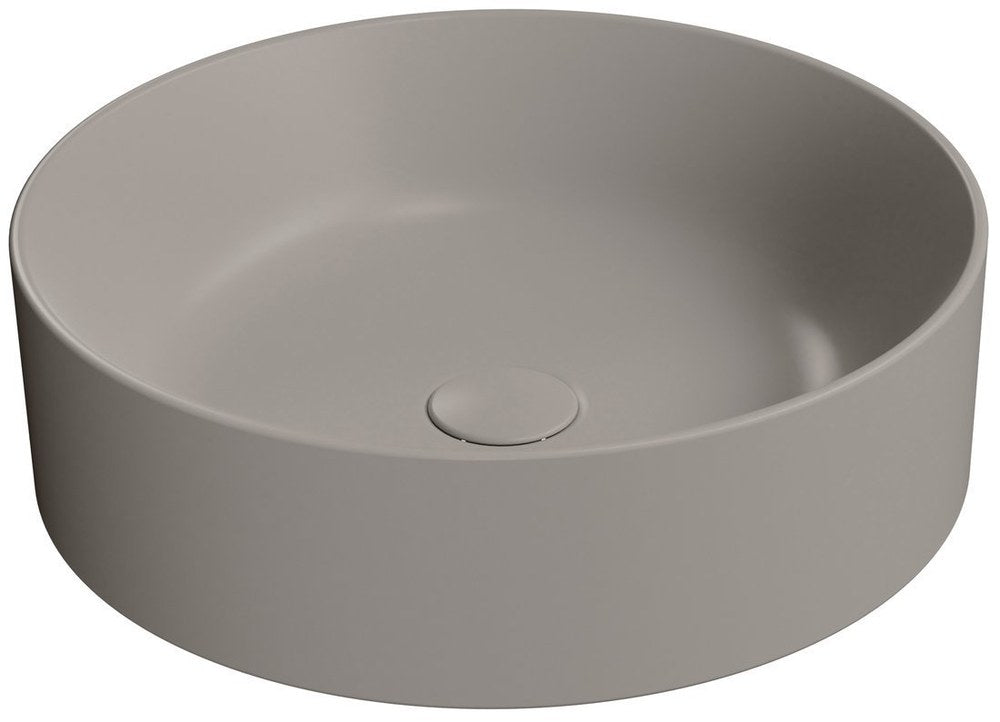KUBE X Lavoar ceramic pe blat, Ø45cm, tortora mat