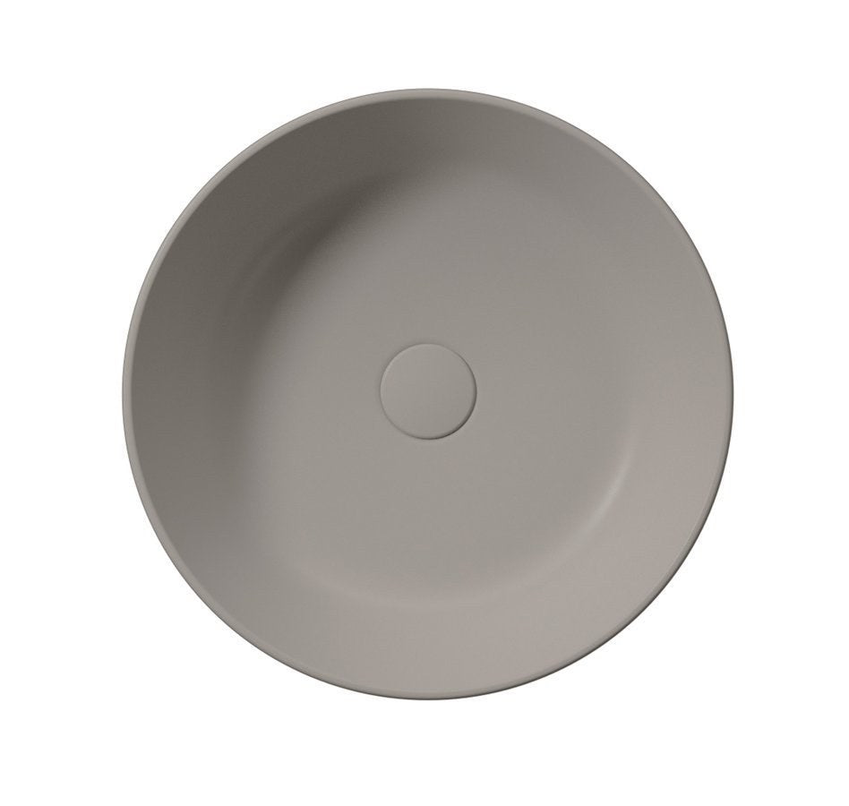 KUBE X Lavoar ceramic pe blat, Ø45cm, tortora mat
