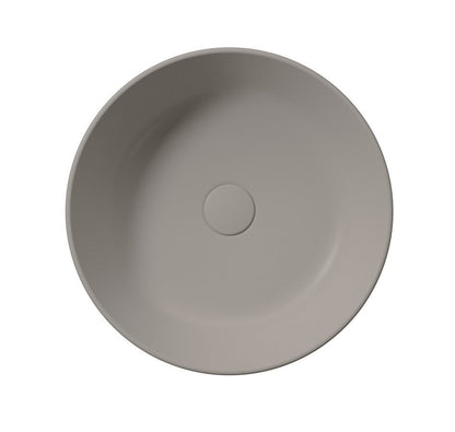 KUBE X Lavoar ceramic pe blat, Ø45cm, tortora mat