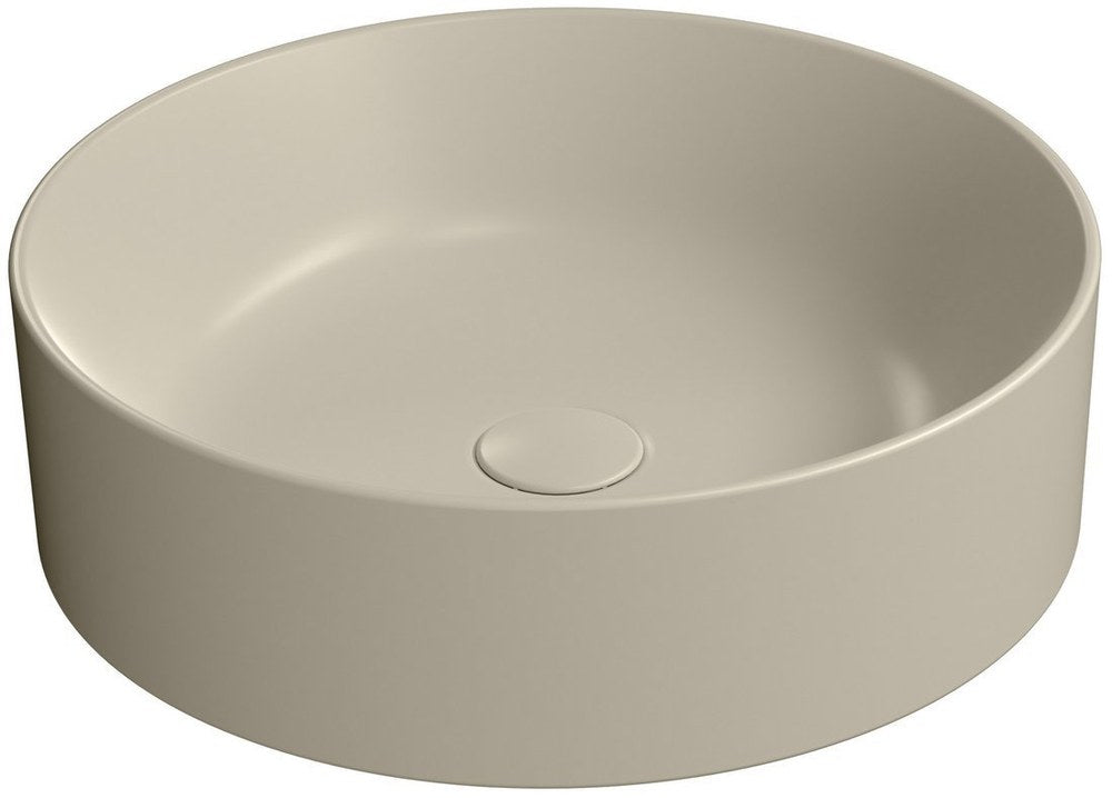 KUBE X Lavoar ceramic pe blat, Ø45cm, creta mat