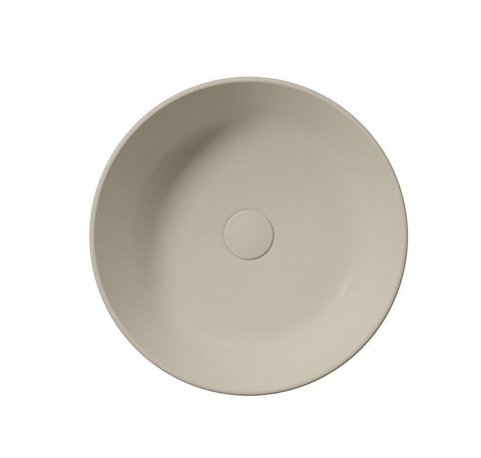 KUBE X Lavoar ceramic pe blat, Ø45cm, creta mat
