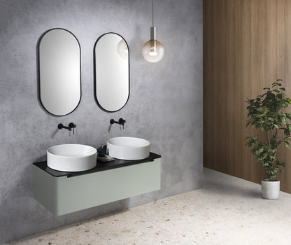 KUBE X lavoar ceramic pe blat Ø45cm, alb ExtraGlaze