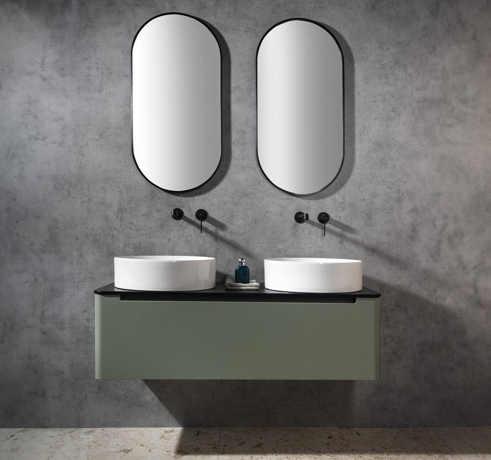 KUBE X lavoar ceramic pe blat Ø45cm, alb ExtraGlaze