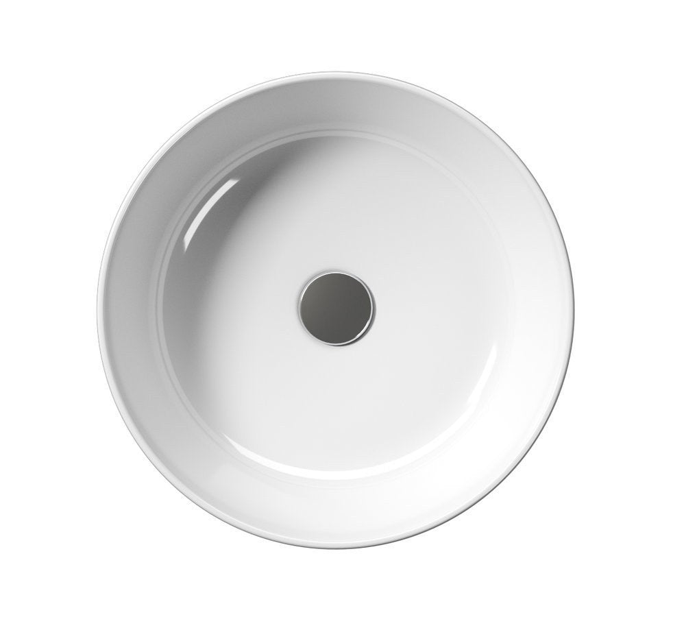 KUBE X lavoar ceramic pe blat Ø45cm, alb ExtraGlaze