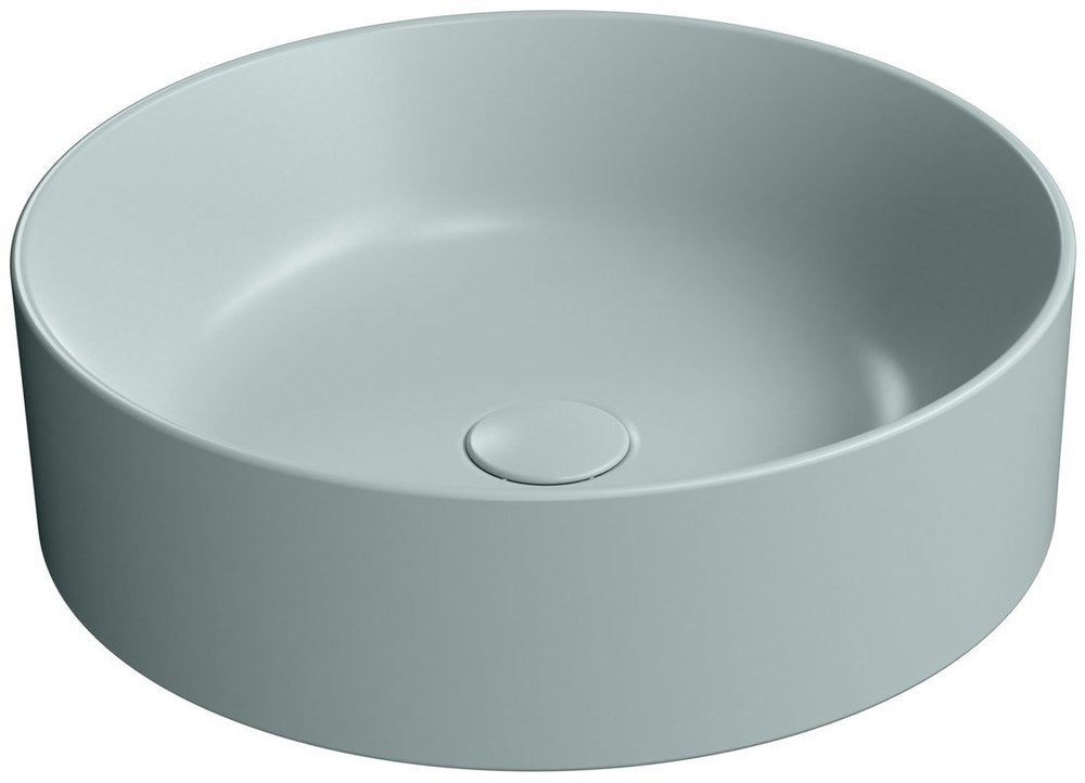 KUBE X Lavoar ceramic pe blat, Ø45cm, ghiaccio mat