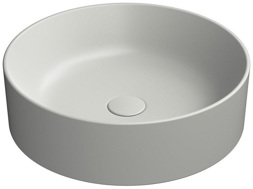 KUBE X Lavoar ceramic pe blat, Ø45cm, cenere mat
