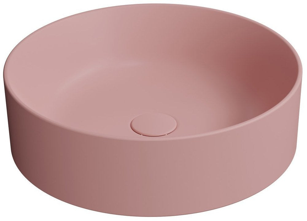 KUBE X Lavoar ceramic pe blat, Ø45cm, blush mat