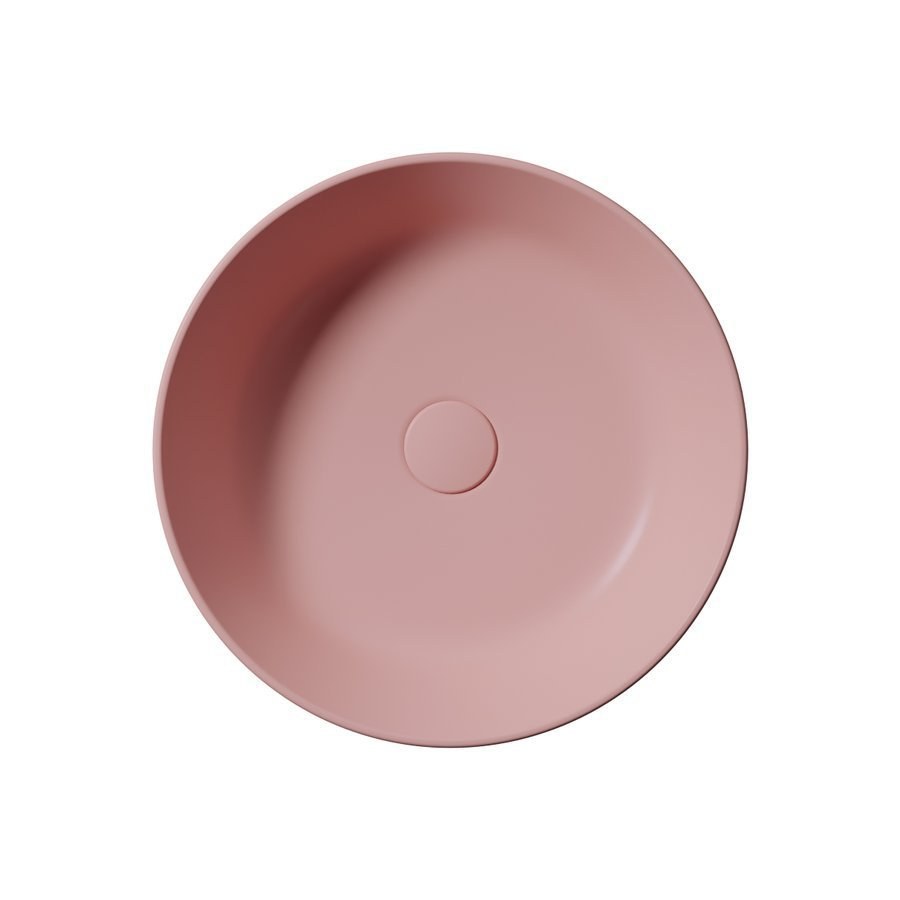 KUBE X Lavoar ceramic pe blat, Ø45cm, blush mat