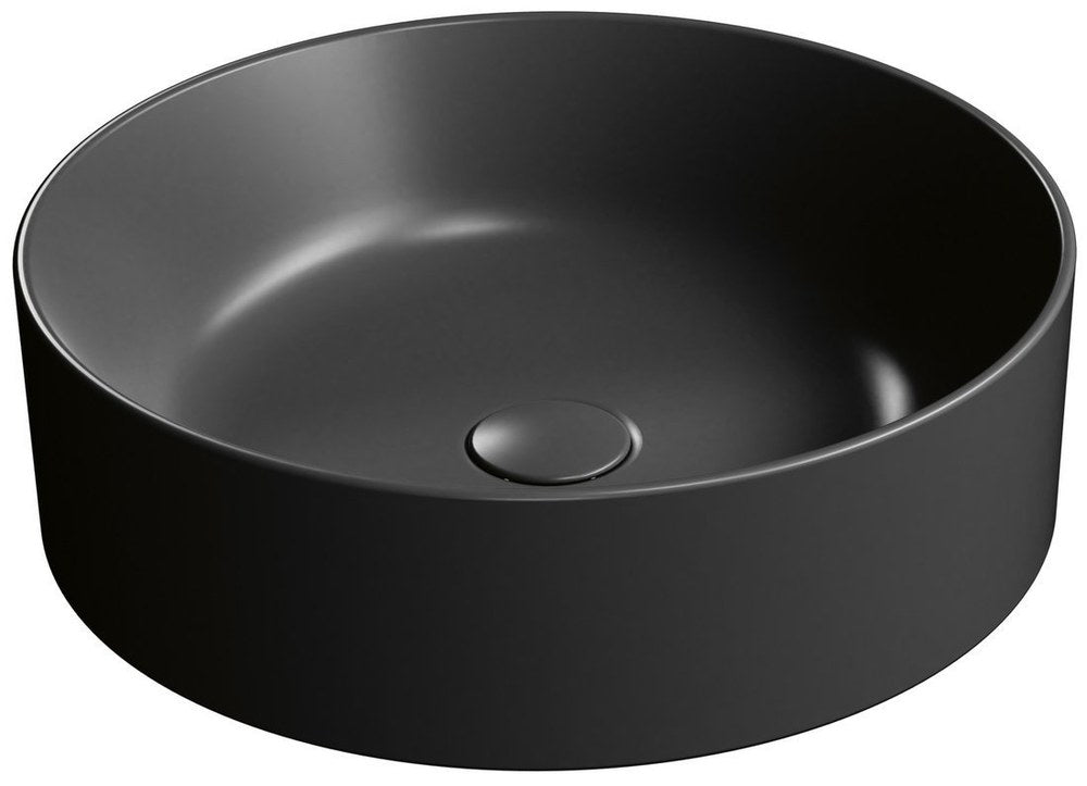 KUBE X Lavoar ceramic pe blat, Ø45cm, negru mat