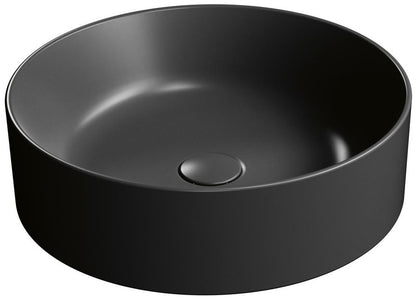 KUBE X Lavoar ceramic pe blat, Ø45cm, negru mat