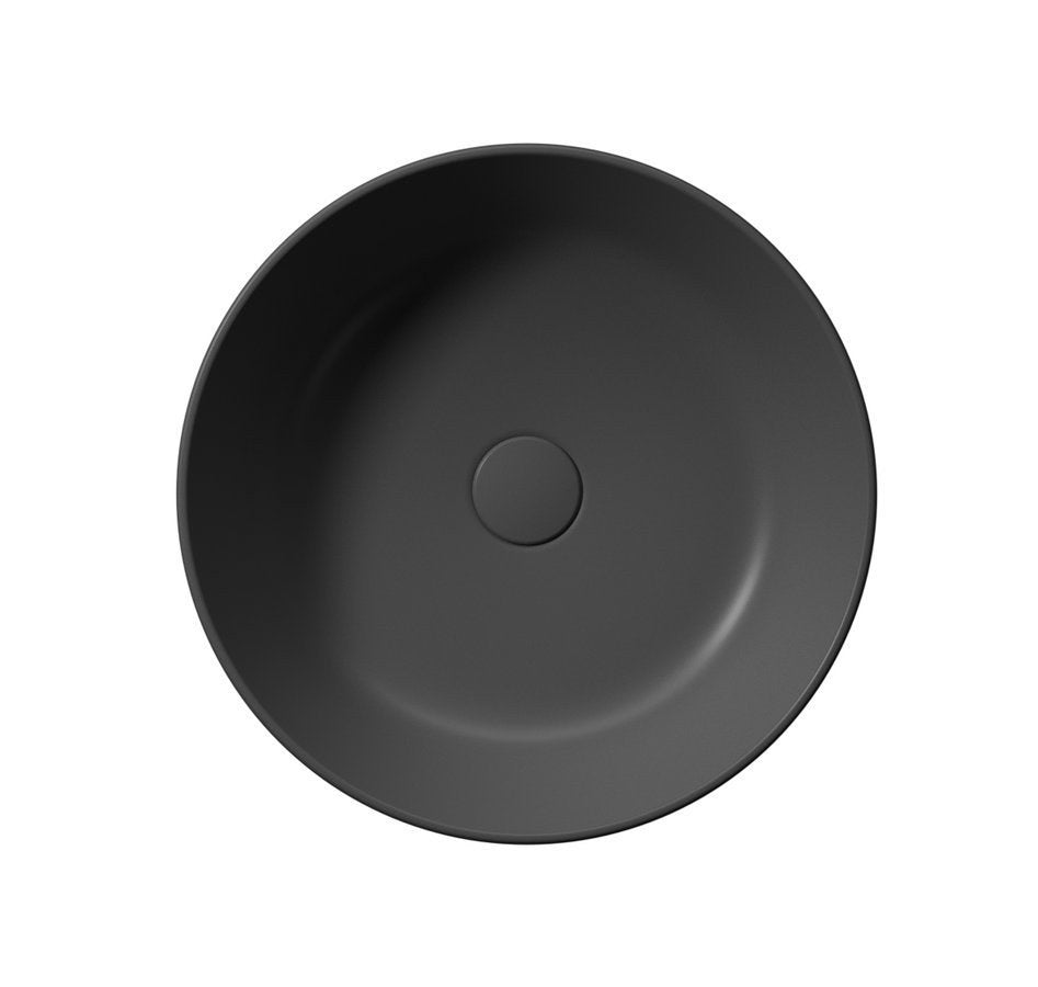 KUBE X Lavoar ceramic pe blat, Ø45cm, negru mat