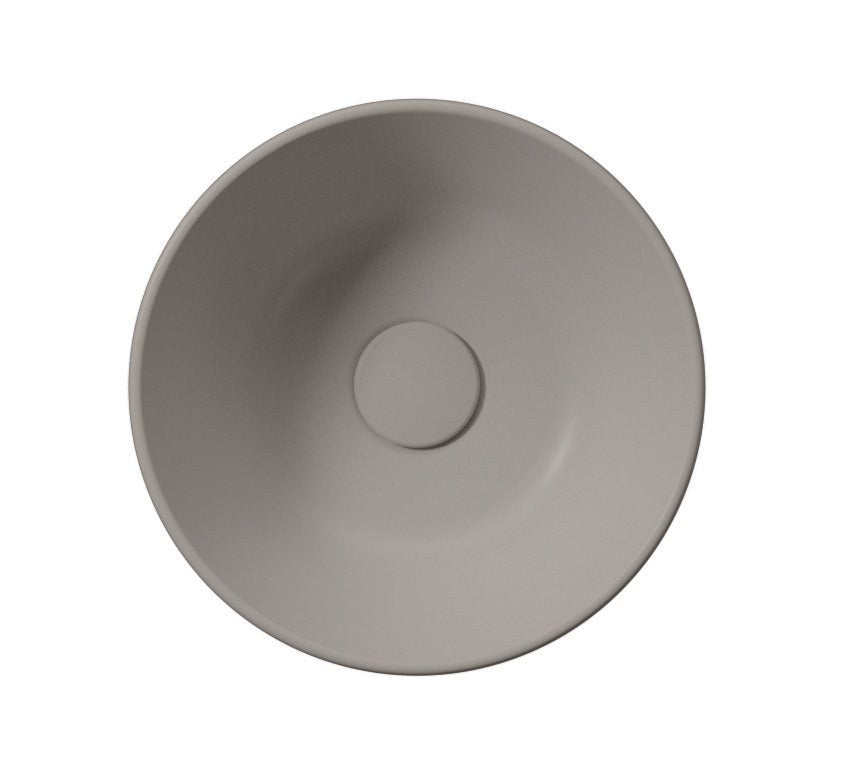 KUBE X Lavoar ceramic pe blat, Ø32cm, tortora mat