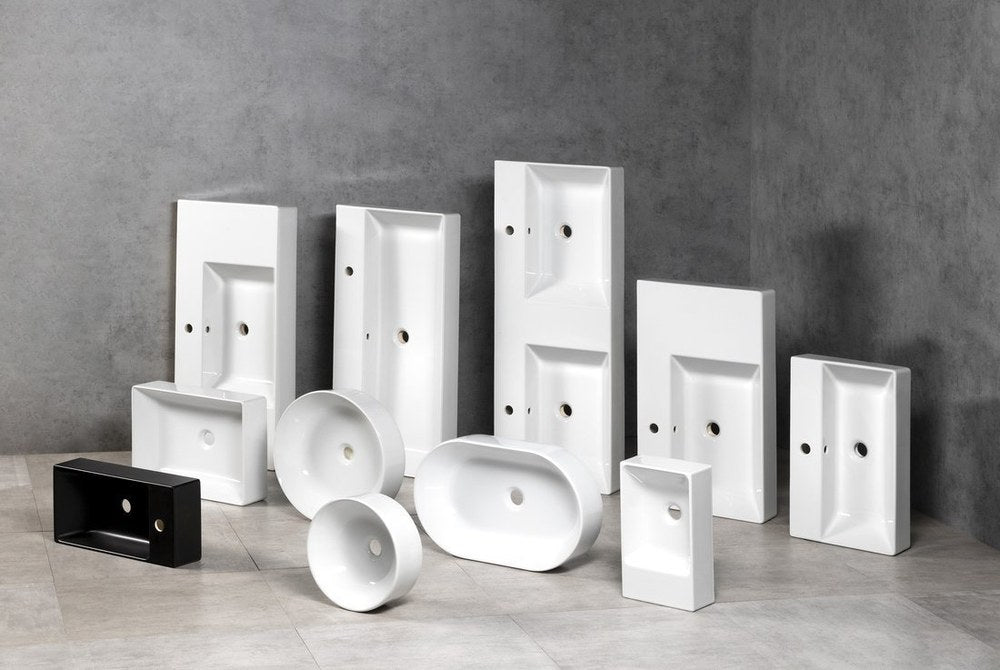 KUBE X Lavoar ceramic pe blat, Ø32cm, alb mat