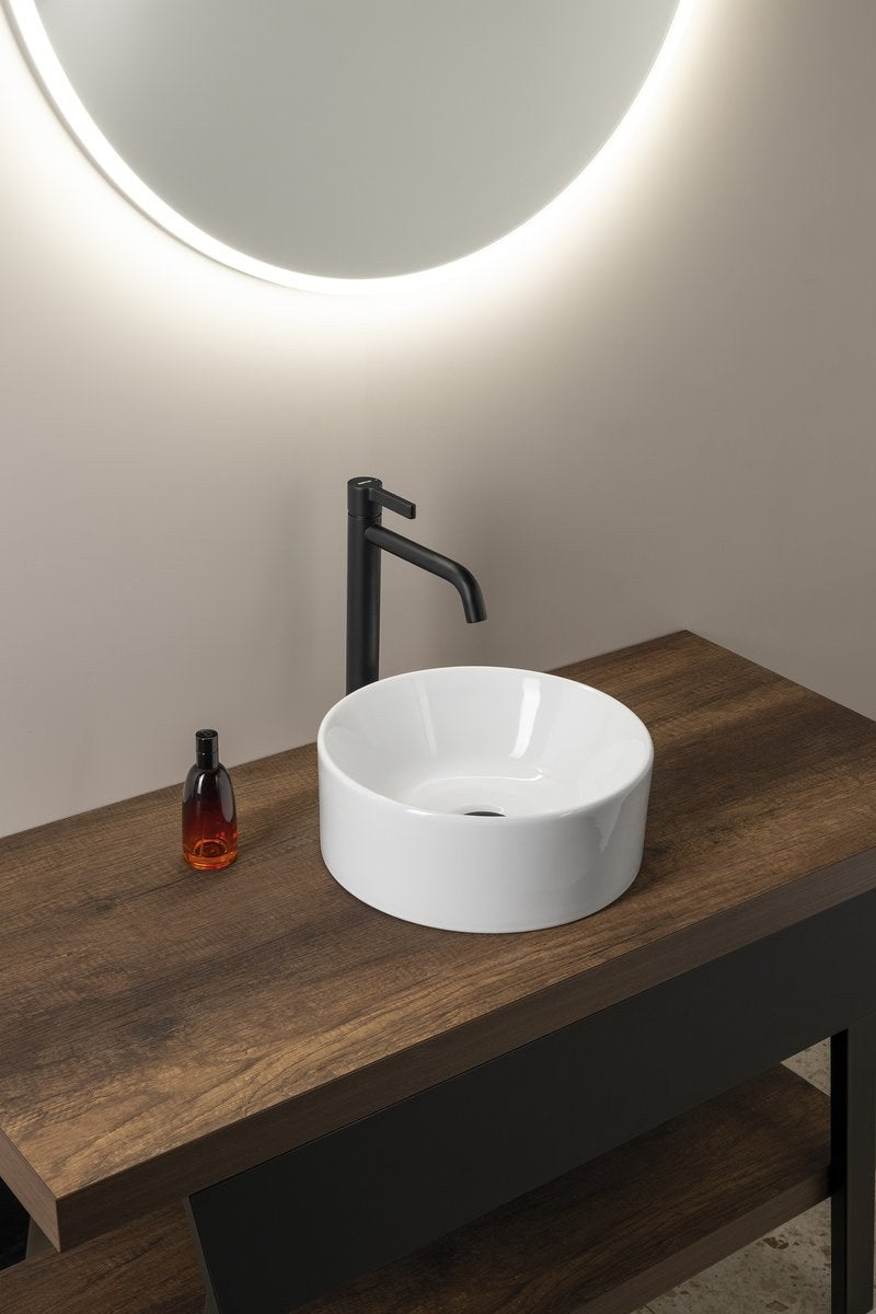 KUBE X lavoar ceramic pe blat Ø32cm, alb ExtraGlaze