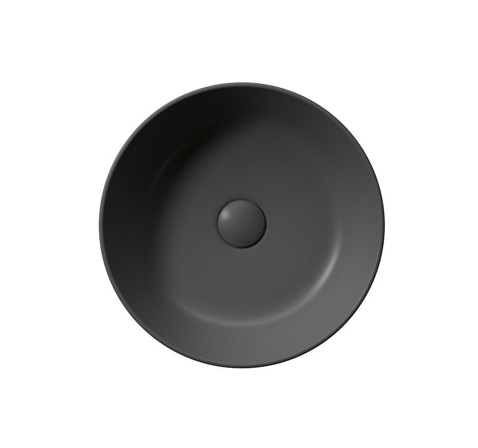 KUBE X Lavoar ceramic pe blat, Ø32cm, negru mat