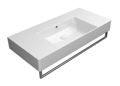 KUBE X Lavoar ceramic 100x47cm cu polițe, fără orificiu baterie, alb ExtraGlaze