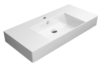 KUBE X Lavoar ceramic 100x47cm cu polițe, alb ExtraGlaze