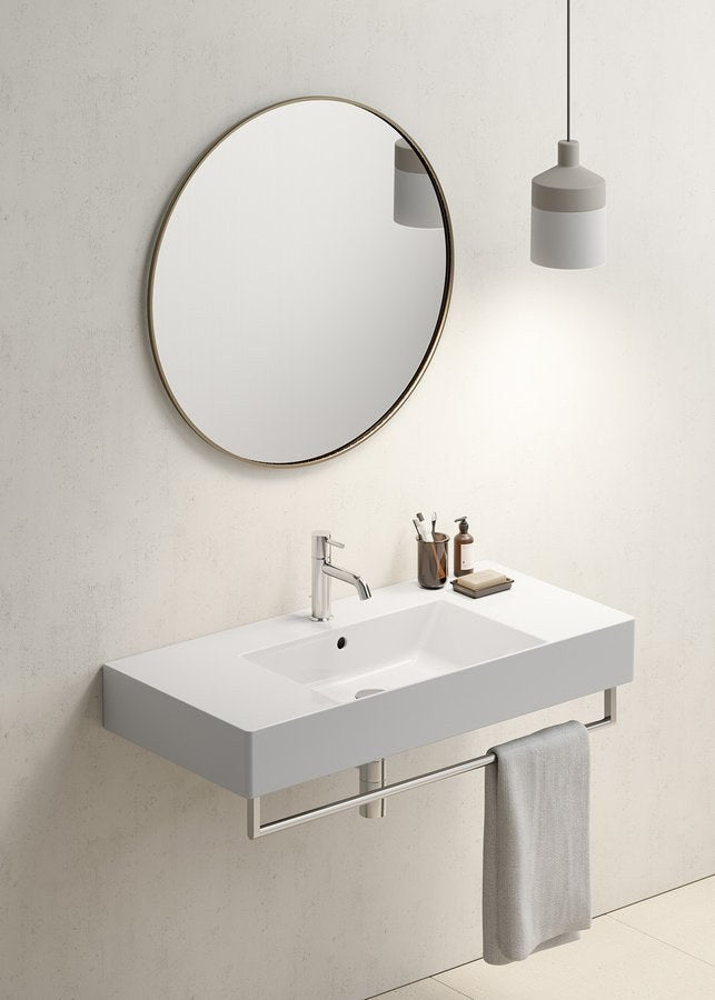 KUBE X Lavoar ceramic 100x47cm cu polițe, alb ExtraGlaze
