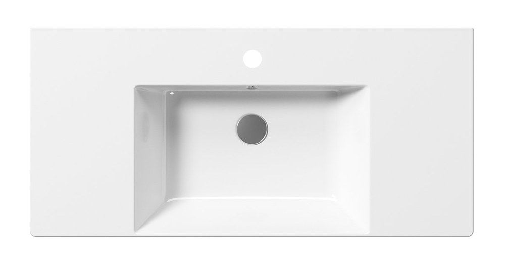 KUBE X Lavoar ceramic 100x47cm cu polițe, alb ExtraGlaze