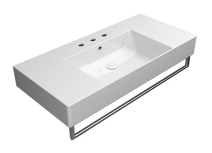 KUBE X Lavoar ceramic 100x47cm cu polițe, 3 orificii baterie, alb ExtraGlaze