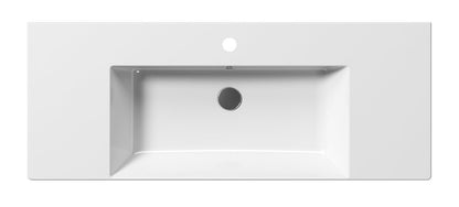 KUBE X Lavoar ceramic 120x47cm cu polițe, alb ExtraGlaze