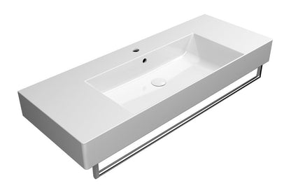 KUBE X Lavoar ceramic 120x47cm cu polițe, alb ExtraGlaze