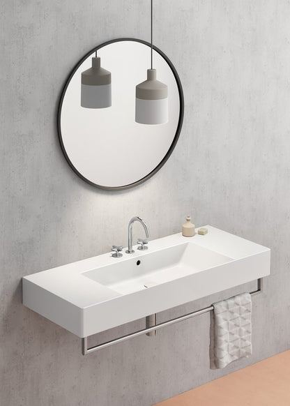 KUBE X Lavoar ceramic 120x47cm cu polițe, 3 orificii baterie, alb ExtraGlaze