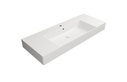 KUBE X Lavoar ceramic 120x47cm cu polițe, muchie inferioară rectificată, alb mat