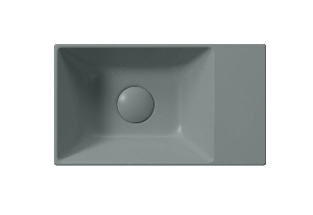 KUBE X Lavoar ceramic 40x23cm, fără orificiu baterie, dreapta/stânga, agave mat