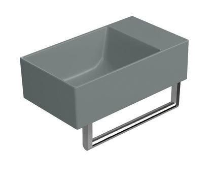 KUBE X Lavoar ceramic 40x23cm, fără orificiu baterie, dreapta/stânga, agave mat