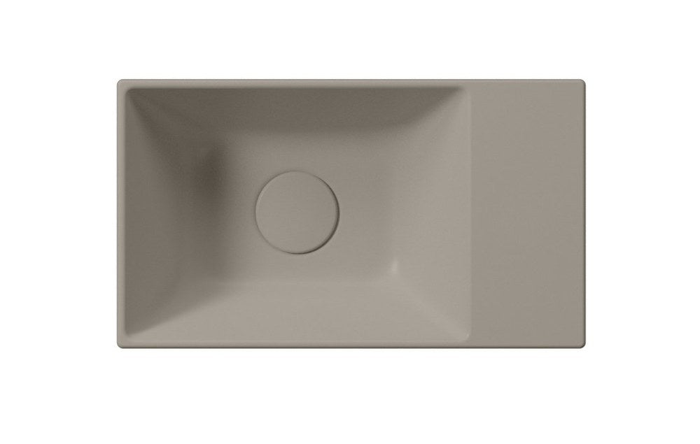 KUBE X Lavoar ceramic 40x23cm, fără orificiu baterie, dreapta/stânga, tortora mat