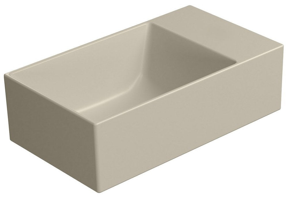 KUBE X Lavoar ceramic 40x23cm, fără orificiu baterie, dreapta/stânga, creta mat