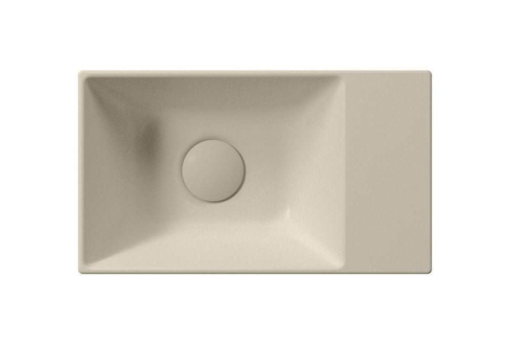 KUBE X Lavoar ceramic 40x23cm, fără orificiu baterie, dreapta/stânga, creta mat