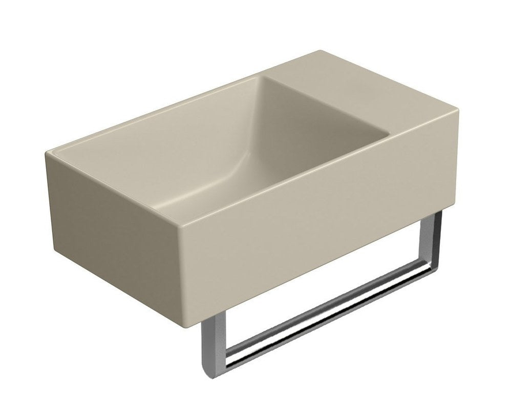KUBE X Lavoar ceramic 40x23cm, fără orificiu baterie, dreapta/stânga, creta mat