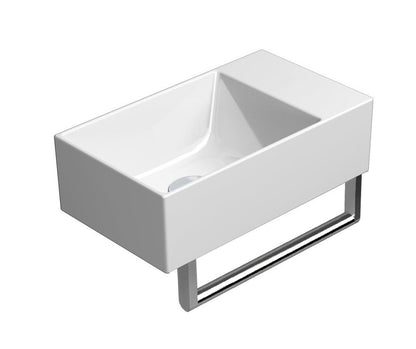 KUBE X lavoar ceramic 40×23 cm, fără orificiu baterie, stânga/dreapta, alb ExtraGlaze