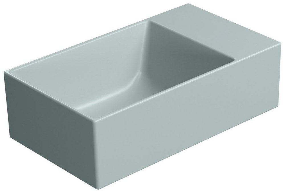 KUBE X Lavoar ceramic 40x23cm, fără orificiu baterie, dreapta/stânga, ghiaccio mat