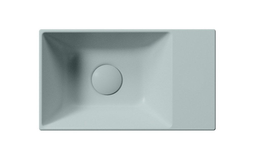 KUBE X Lavoar ceramic 40x23cm, fără orificiu baterie, dreapta/stânga, ghiaccio mat