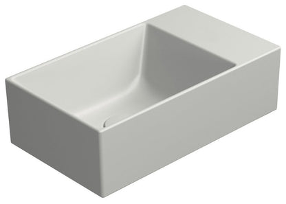 KUBE X Lavoar ceramic 40x23cm, fără orificiu baterie, dreapta/stânga, cenere mat